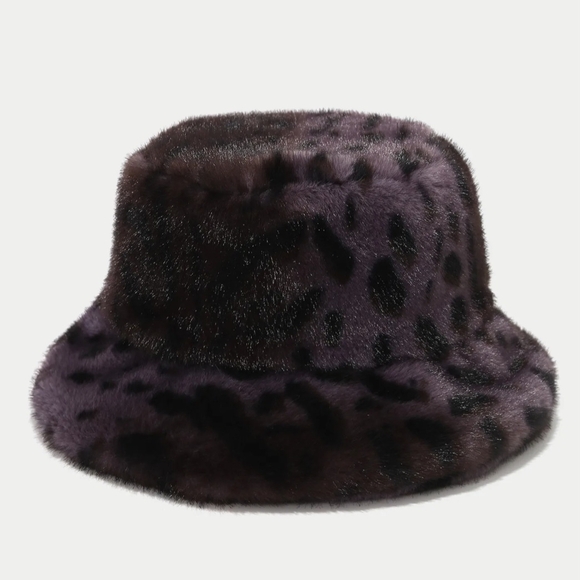 Faux Fur Bucket Hat Animal Print Cheetah Print - Picture 5 of 12